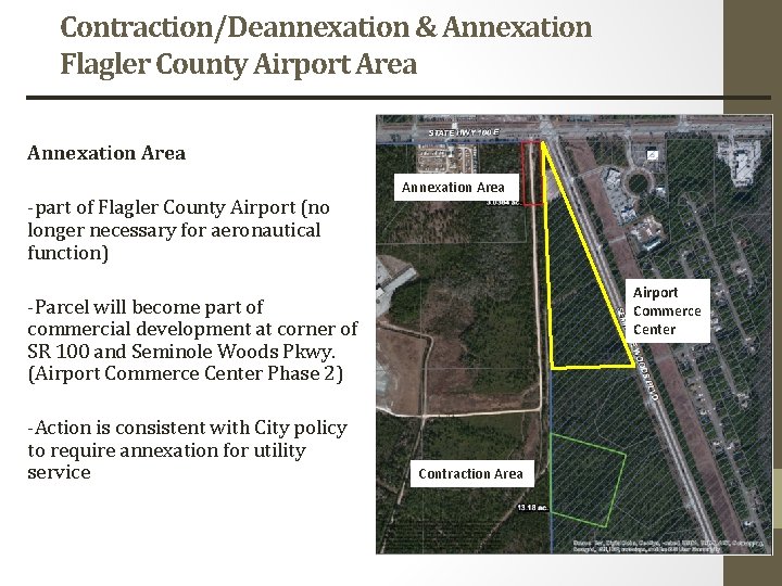 Contraction/Deannexation & Annexation Flagler County Airport Area Annexation Area -part of Flagler County Airport