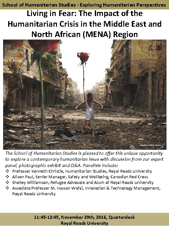 School of Humanitarian Studies - Exploring Humanitarian Perspectives Living in Fear: The Impact of