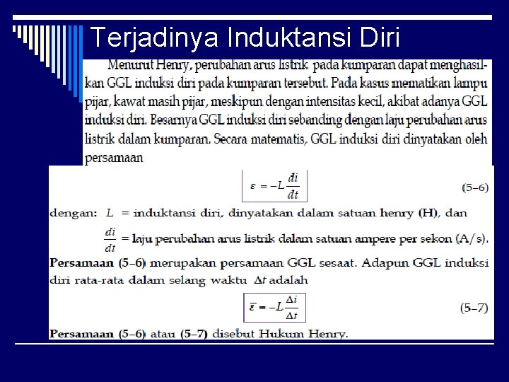 Terjadinya Induktansi Diri 