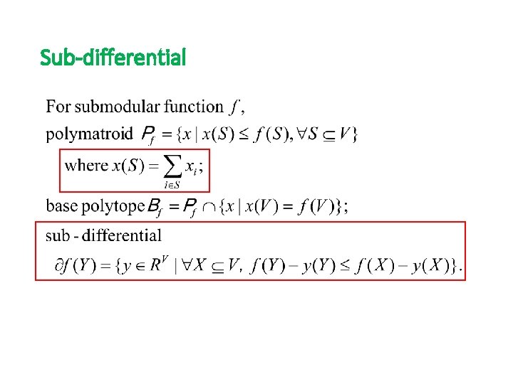 Sub-differential 