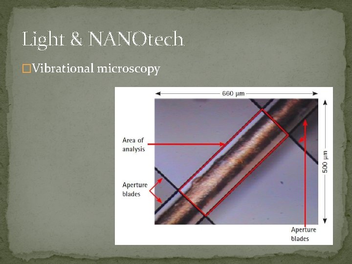 Light & NANOtech �Vibrational microscopy 