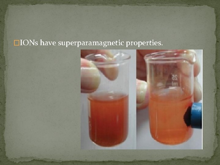 �IONs have superparamagnetic properties. 