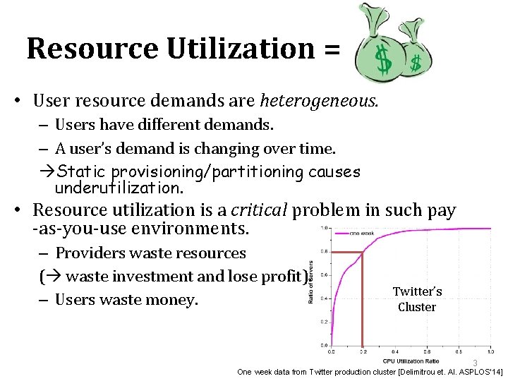 Resource Utilization = • User resource demands are heterogeneous. – Users have different demands.