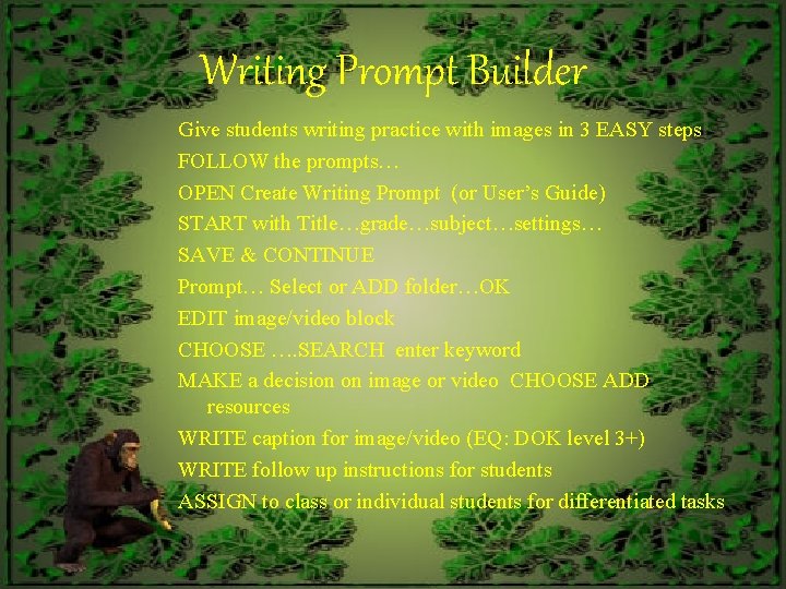 Writing Prompt Builder Give students writing practice with images in 3 EASY steps FOLLOW