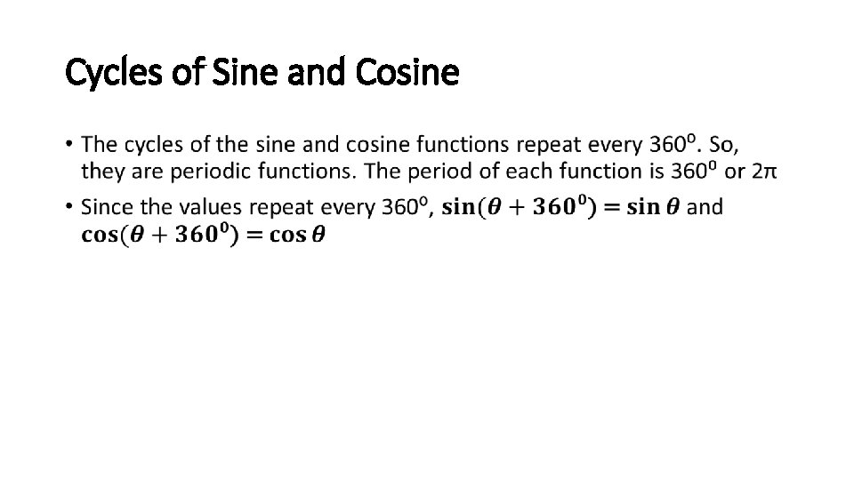 Cycles of Sine and Cosine • 