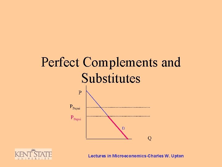 Perfect Complements and Substitutes Lectures in Microeconomics-Charles W. Upton 