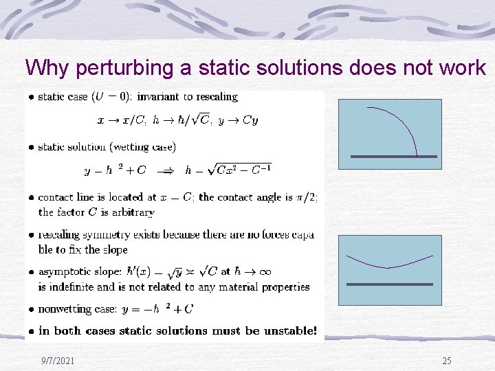 Why perturbing a static solutions does not work 9/7/2021 25 