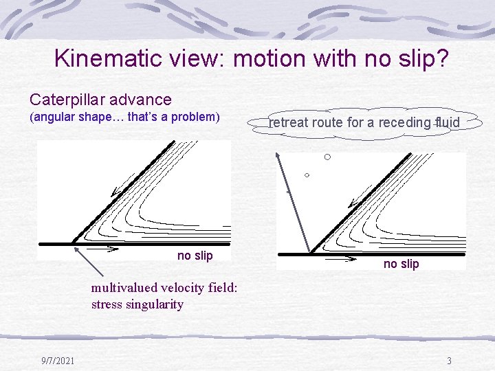 Kinematic view: motion with no slip? Caterpillar advance (angular shape… that’s a problem) no