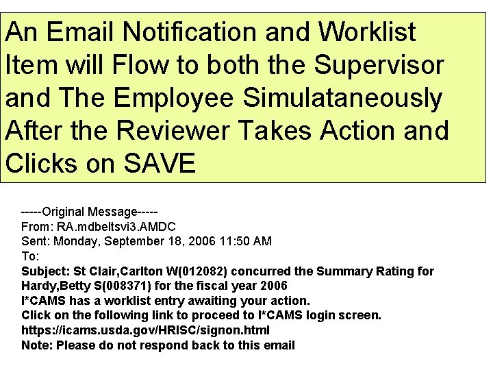 An Email Notification and Worklist Item will Flow to both the Supervisor and The