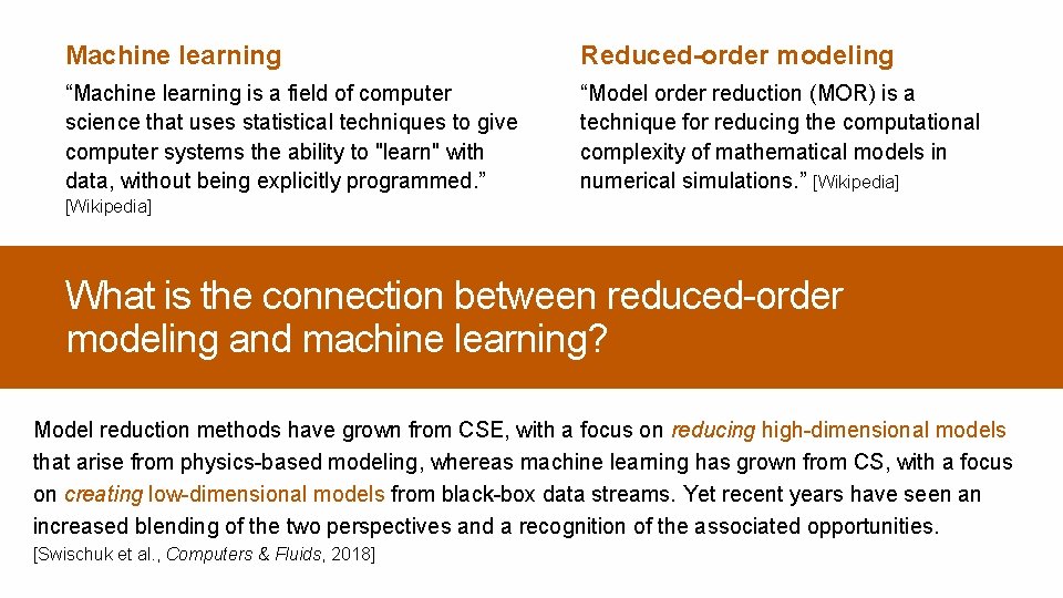 Machine learning Reduced-order modeling “Machine learning is a field of computer science that uses Machine learning Reduced-order modeling “Machine learning is a field of computer science that uses