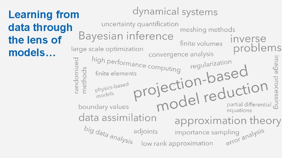 Learning from data through the lens of models… Learning from data through the lens of models…