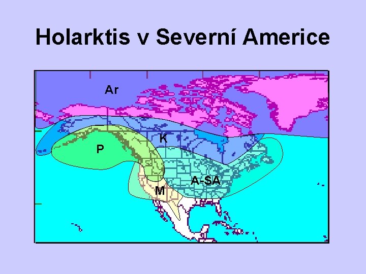 Holarktis v Severní Americe Ar P K M A-SA 