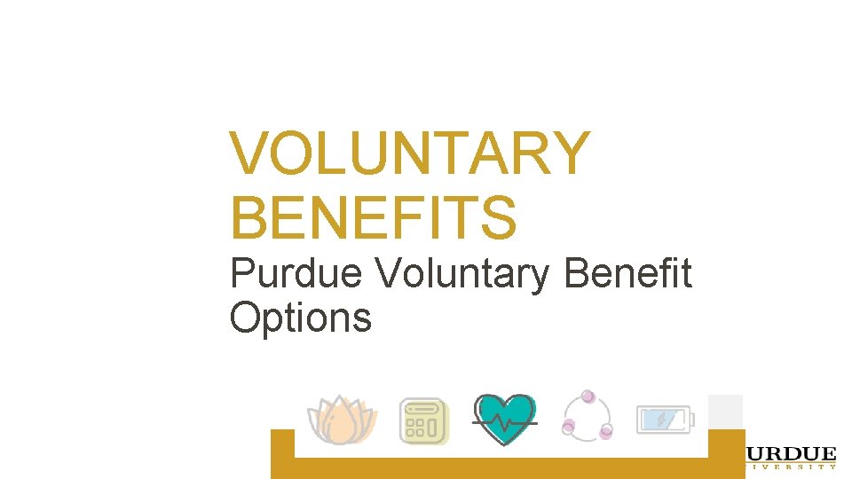 VOLUNTARY BENEFITS Purdue Voluntary Benefit Options 