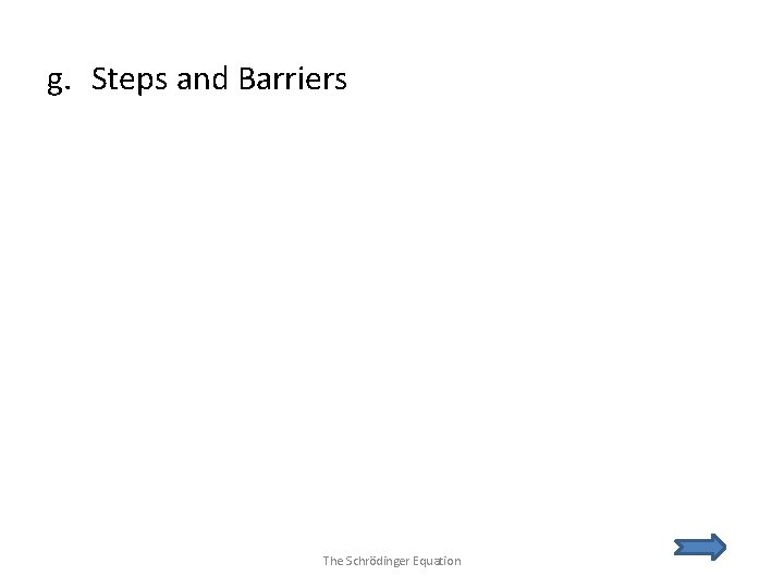 g. Steps and Barriers The Schrödinger Equation 