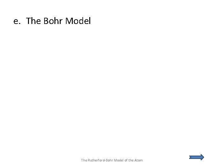 e. The Bohr Model The Rutherford-Bohr Model of the Atom 