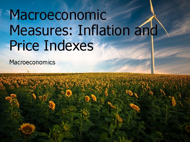 Macroeconomic Measures: Inflation and Price Indexes Macroeconomics 