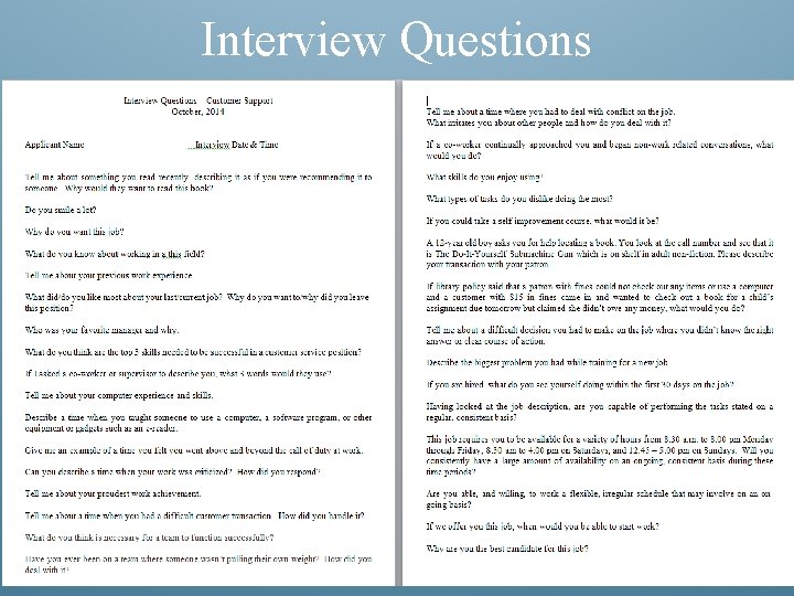 Interview Questions 