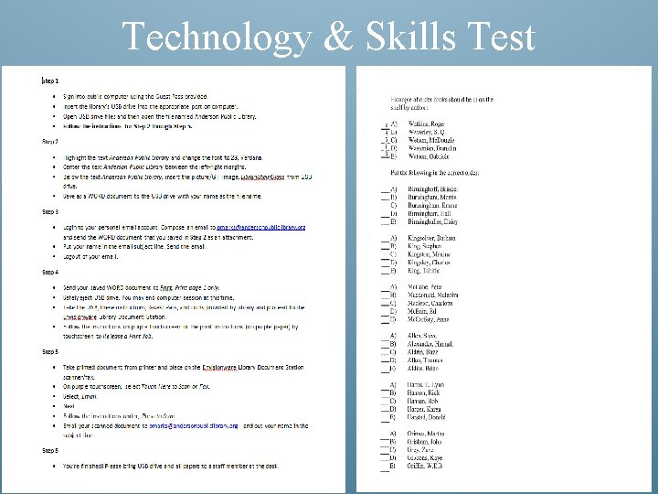 Technology & Skills Test 