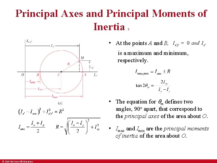 Principal Axes and Principal Moments of Inertia 2 • At the points A and