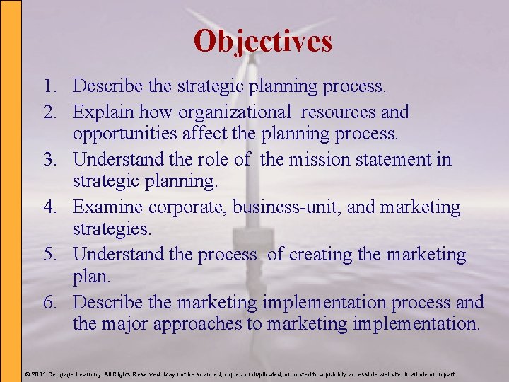 Objectives 1. Describe the strategic planning process. 2. Explain how organizational resources and opportunities
