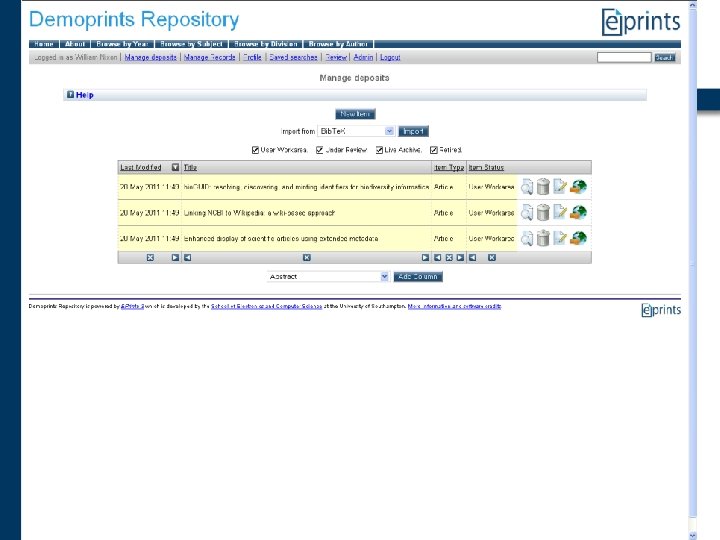 Manage Deposits 