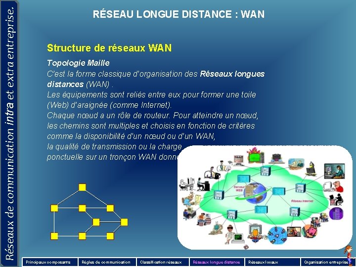 Réseaux de communication intra et extra entreprise. RÉSEAU LONGUE DISTANCE : WAN Structure de