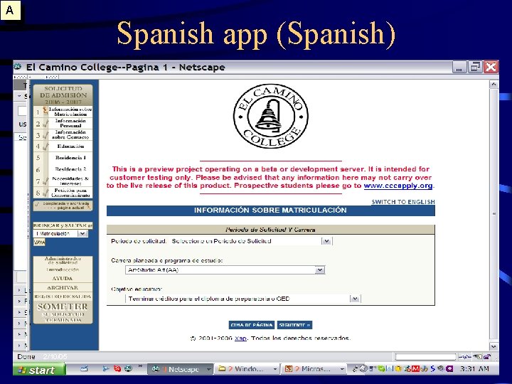 A Spanish app (Spanish) 2/10/05 25 