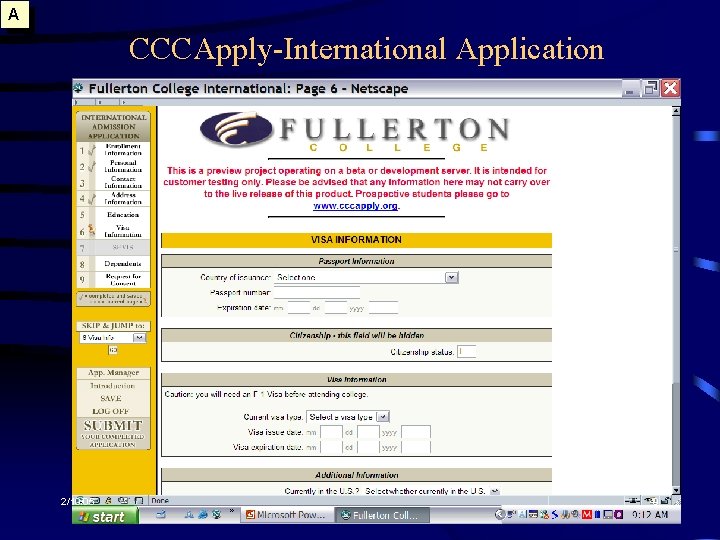 A CCCApply-International Application 2/10/05 9 
