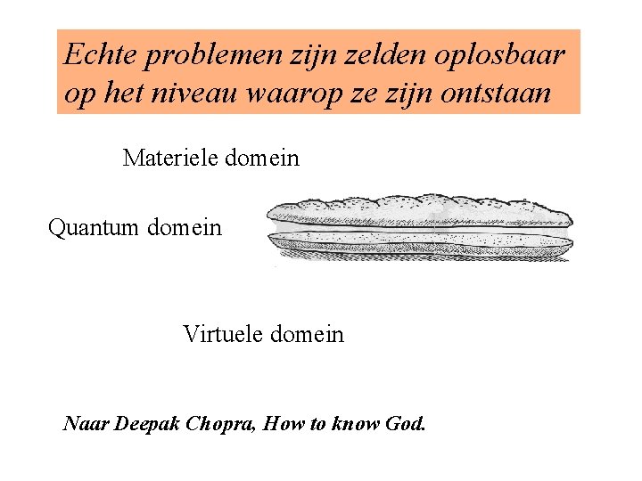 Echte problemen zijn zelden oplosbaar op het niveau waarop ze zijn ontstaan Materiele domein