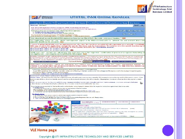 VLE Home page Copyright @ UTI INFRASTRUCTURE TECHNOLOGY AND SERVICES LIMITED 