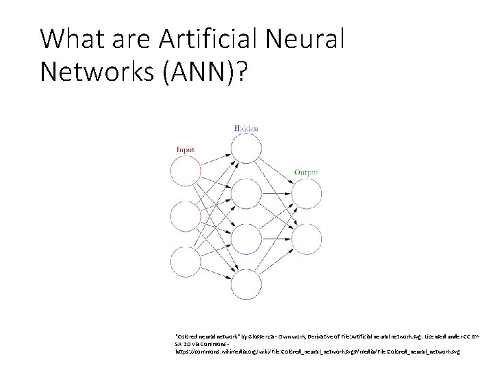 What are Artificial Neural Networks (ANN)? "Colored neural network" by Glosser. ca - Own