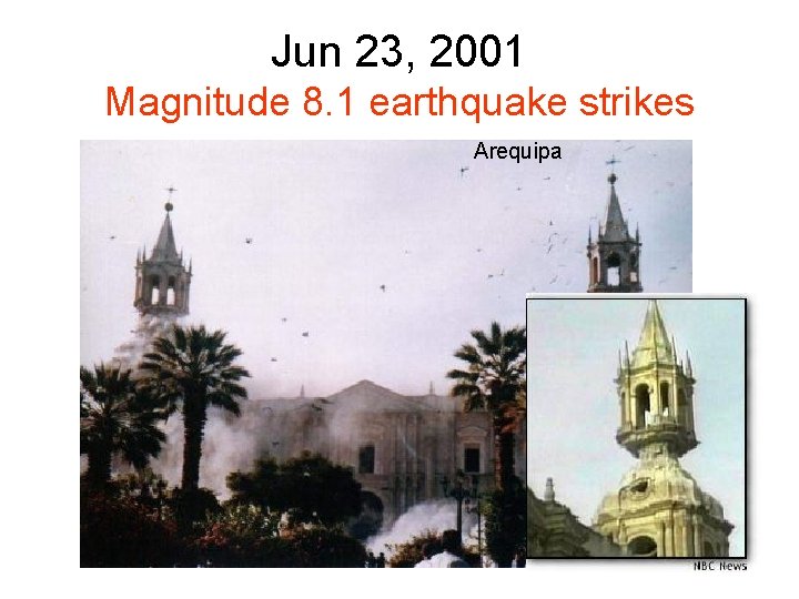 Jun 23, 2001 Magnitude 8. 1 earthquake strikes Arequipa 