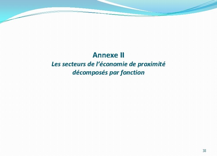 Annexe II Les secteurs de l’économie de proximité décomposés par fonction 38 