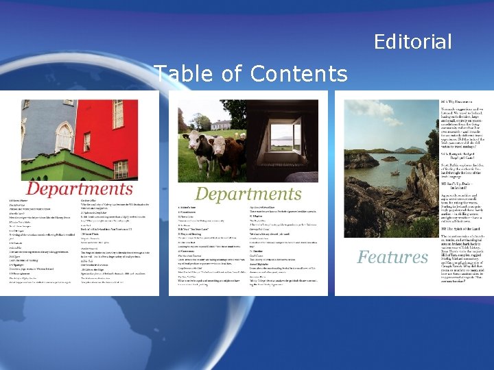 Editorial Table of Contents 