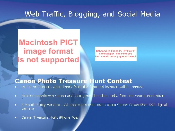 Web Traffic, Blogging, and Social Media Canon Photo Treasure Hunt Contest • In the