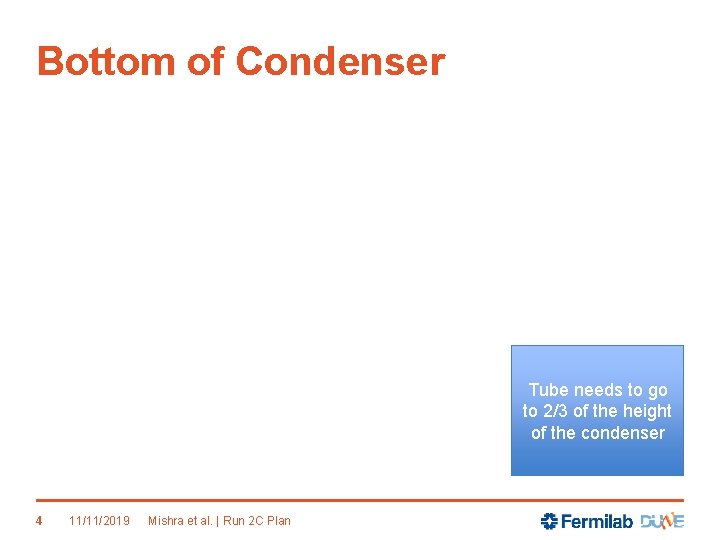 Bottom of Condenser Tube needs to go to 2/3 of the height of the