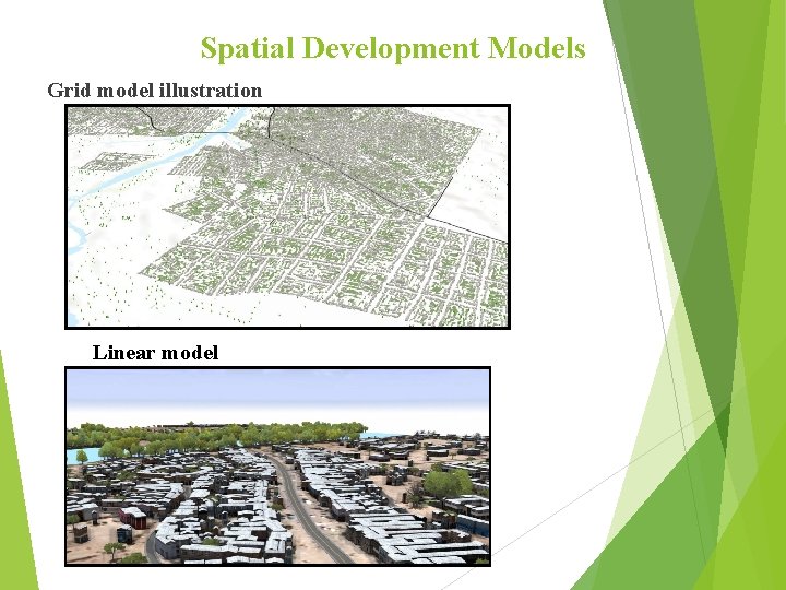 Spatial Development Models Grid model illustration Linear model 