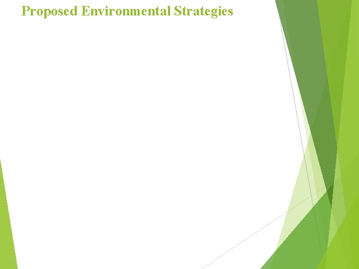 Proposed Environmental Strategies 