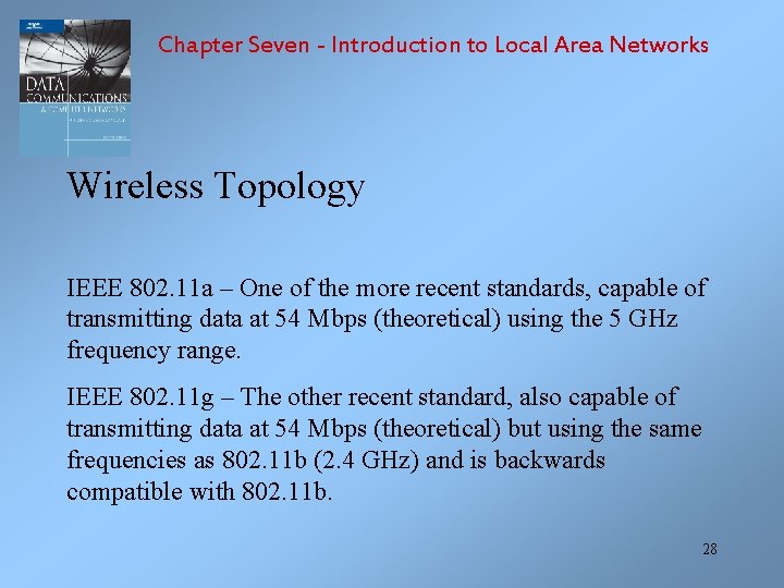 Chapter Seven - Introduction to Local Area Networks Wireless Topology IEEE 802. 11 a