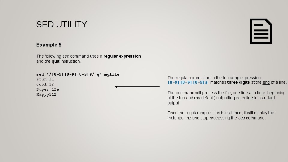 Sed 2 Examples WEEK 11 LESSON 1 THE SED UTILITY PHOTOS
