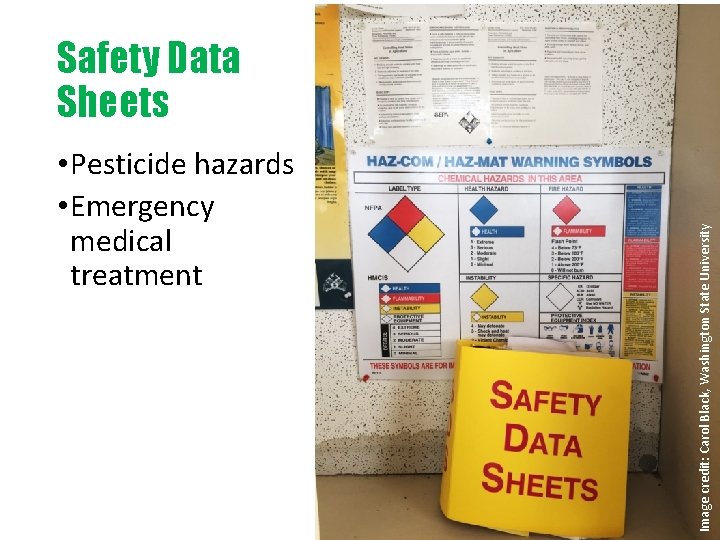  • Pesticide hazards • Emergency medical treatment Image credit: Carol Black, Washington State