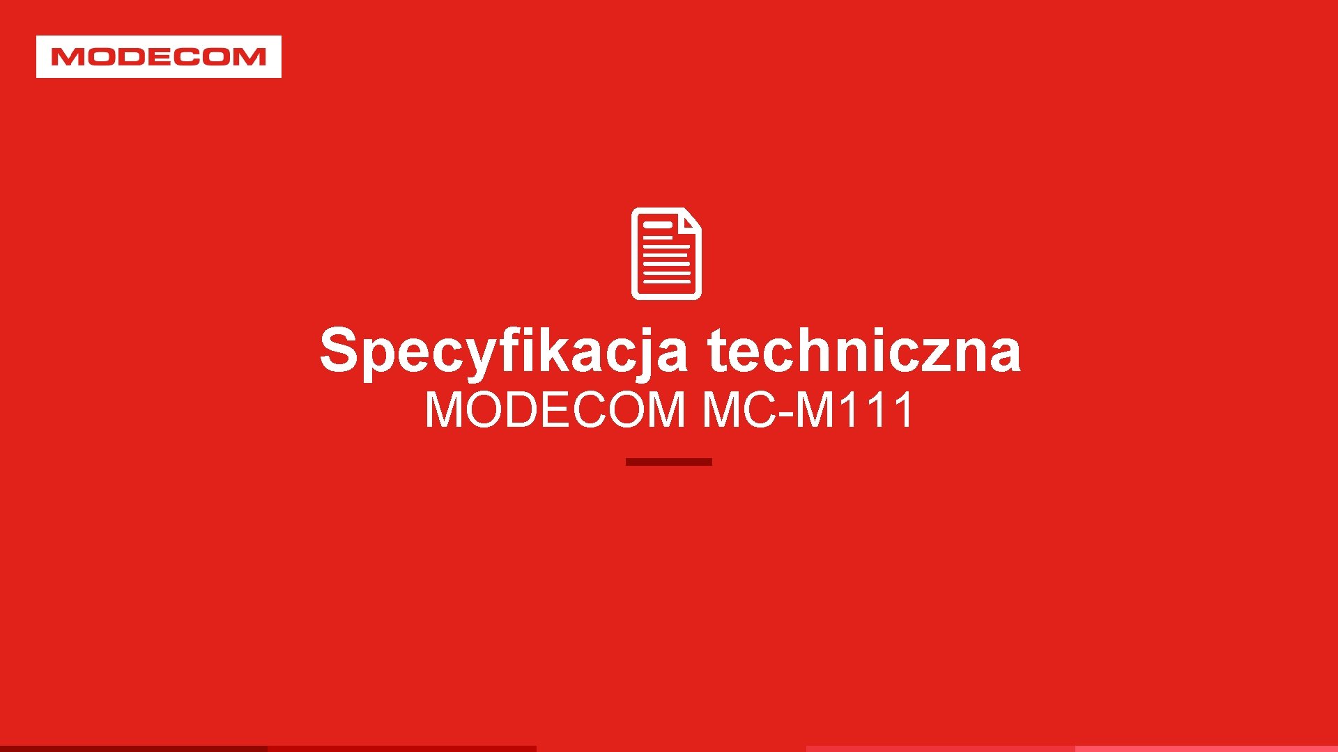Specyfikacja techniczna MODECOM MC-M 111 