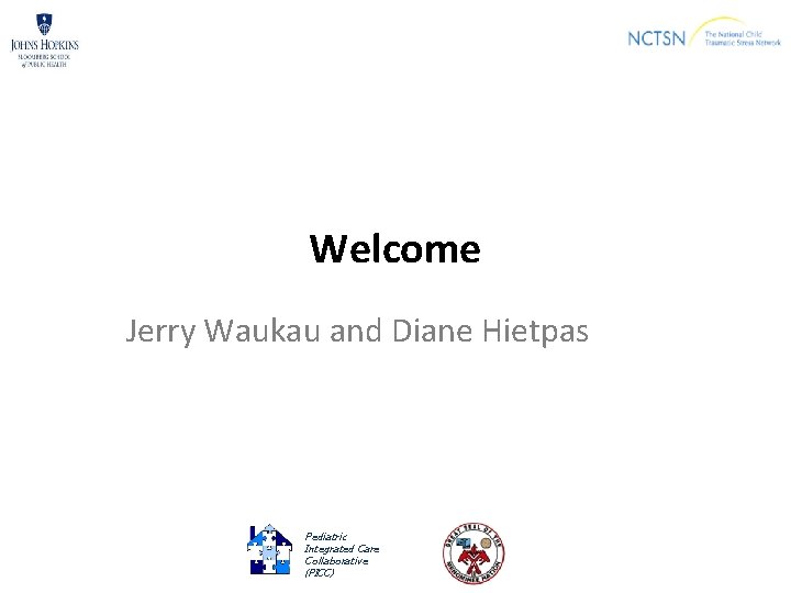 Welcome Jerry Waukau and Diane Hietpas Pediatric Integrated Care Collaborative (PICC) 