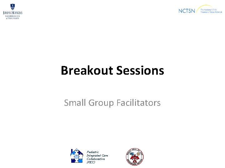 Breakout Sessions Small Group Facilitators Pediatric Integrated Care Collaborative (PICC) 