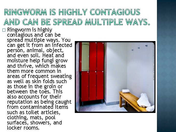 � Ringworm is highly contagious and can be spread multiple ways. You can get