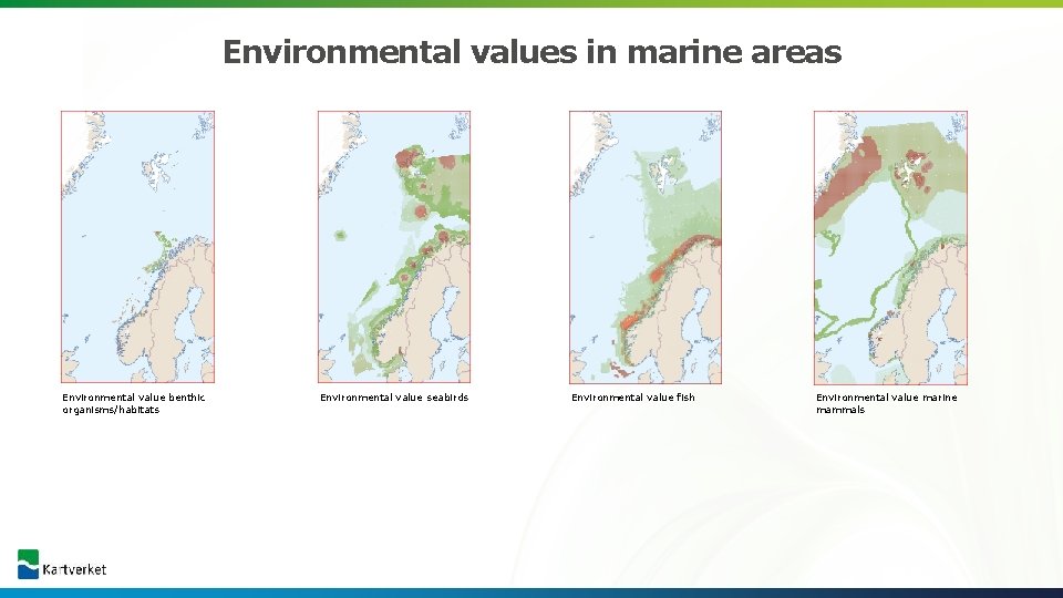 Environmental values in marine areas Environmental value benthic organisms/habitats Environmental value seabirds Environmental value