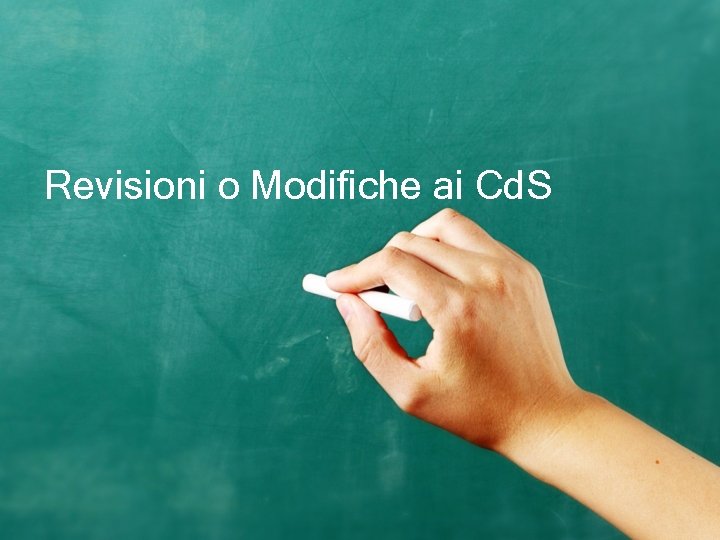 Revisioni o Modifiche ai Cd. S 