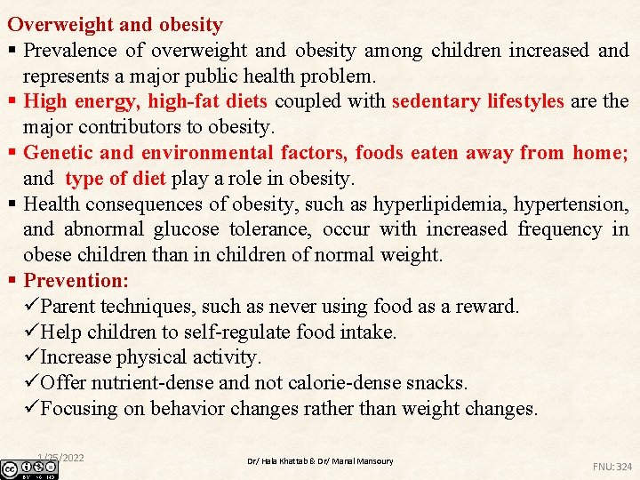 Overweight and obesity § Prevalence of overweight and obesity among children increased and represents