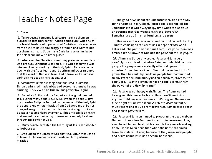 Teacher Notes Page 1. Cover 2. To persecute someone is to cause harm to