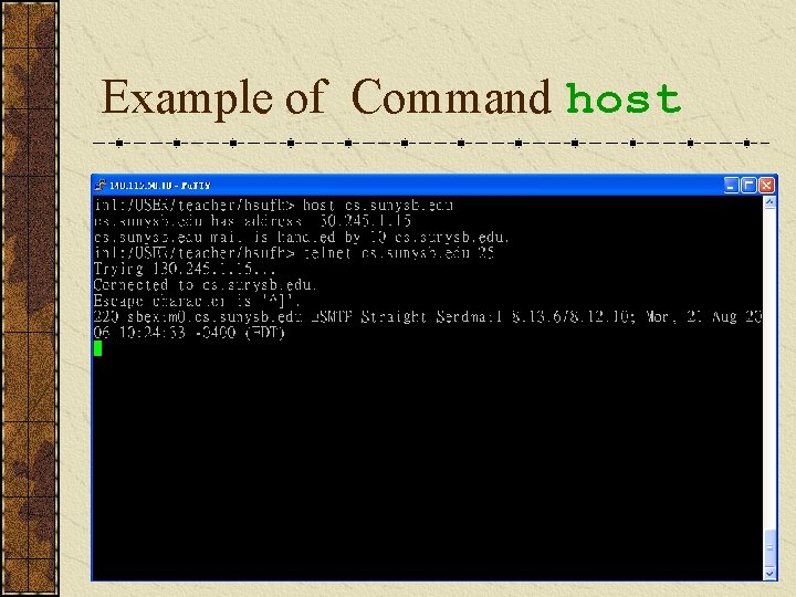 Example of Command host 